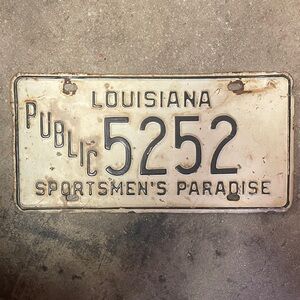 Vintage Louisiana Sportsmens Paradise License Plate